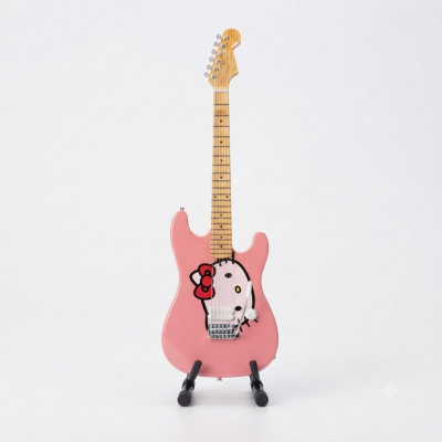 Guitarra miniatura [35] Fender Stratocaster Hello Kitty